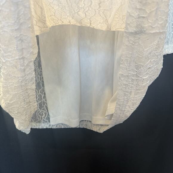 Lulumari Anthropologie Floral Lace Mini Dress Size S Sheer Beachy Vaca Boho Y2K - Picture 7 of 13